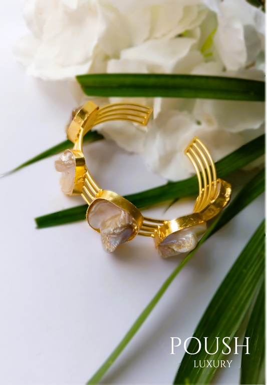 POUSH LUXURY Mother of Pearl Brass Bracelet